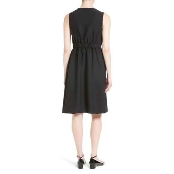 Kate Spade Rambling Rose Crepe Ruffle Fit & Flare Black Dress Size Medium NWT - Picture 3 of 14